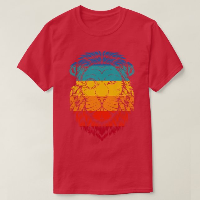 Retro Cyberpunk Lion T-Shirt (Design vorne)
