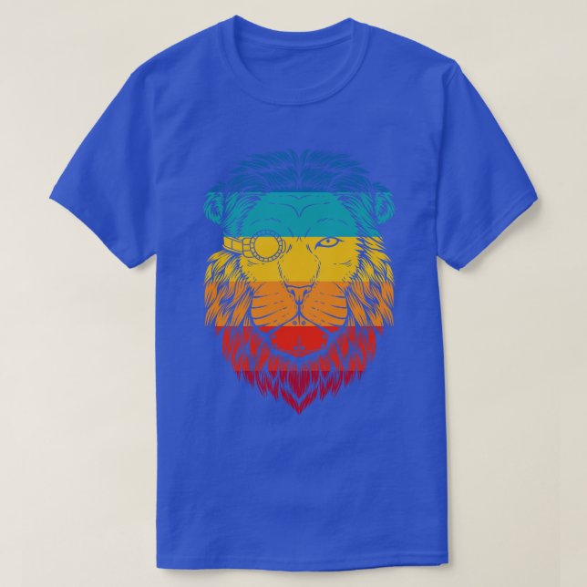 Retro Cyberpunk Lion T-Shirt (Design vorne)