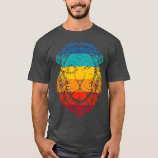 Retro-Cyberpunk-Löwe T-Shirt
