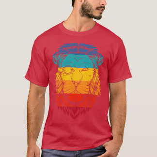 Retro-Cyberpunk-Löwe T-Shirt