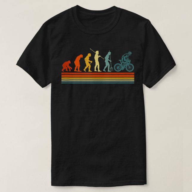 Retro Cyclist Evolution Fahrrad Fahrrad Fahrrad Vi T-Shirt (Design vorne)