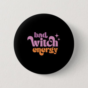 Retro D Hexe Energy Shirt Halloween Hexy Vibes Button