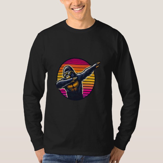 Retro Dab Tanzen Gorilla Monkey mit Sonnenbrille m T-Shirt (Vorderseite)
