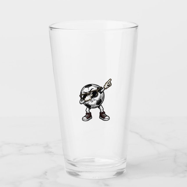Retro Dabbing Fußball T-Shirt Design (2)_1 Glas (Vorderseite)