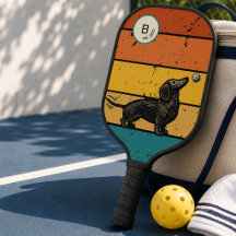 Retro-Dachshund-Pickleball-Hundeliebhaber