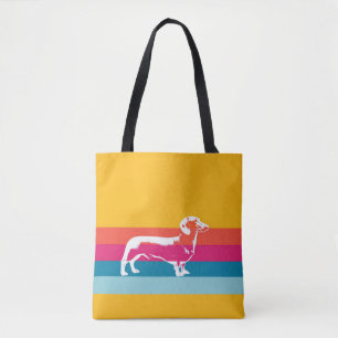 Retro-Dachshund-Silhouette – Bunte Pop-Hunde-Kunst
