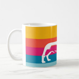 Retro Dachshund-Silhouette – Bunte Pop-Hunde-Kunst Kaffeetasse