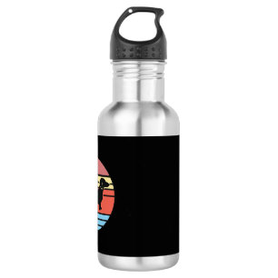 Retro-Dachshund-Sonnenuntergangs-Vektor Edelstahlflasche