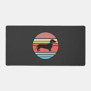 Retro-Dachshund-Sonnenuntergangs-Vektor Schreibtischunterlage