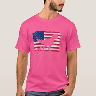 Retro Dackel Dackel 4. Juli US-amerikanische Flagg T-Shirt