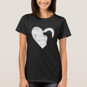 Retro-Dackel Hund Herz Valentinstag Hunde Liebe T-Shirt