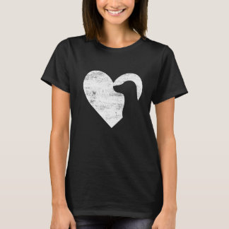 Retro-Dackel Hund Herz Valentinstag Hunde Liebe T-Shirt