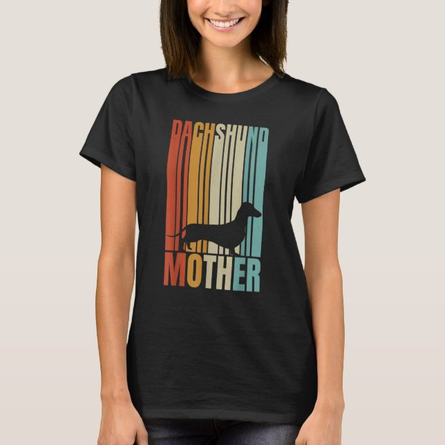 Retro Dackel Mutter Hündin Frau T-Shirt (Vorderseite)