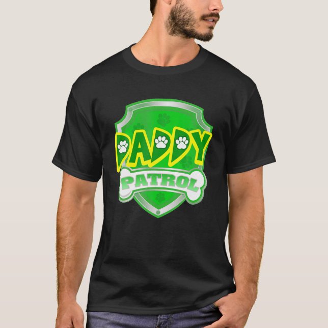 Retro Daddy Patrol Vaporware Niedliche Hunde Liebe T-Shirt (Vorderseite)