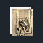 Retro Dairy Princess Collage Sepia Postkarte<br><div class="desc">A mixed media collage made and photographed by Angelandspot in the year 2026 with vintage images from a magazine from the 1980s era of a ballerina at the window,  a dairy princess with a baseball,  and a baseball player and a dairy cow.  Filter added for a sepia effect</div>