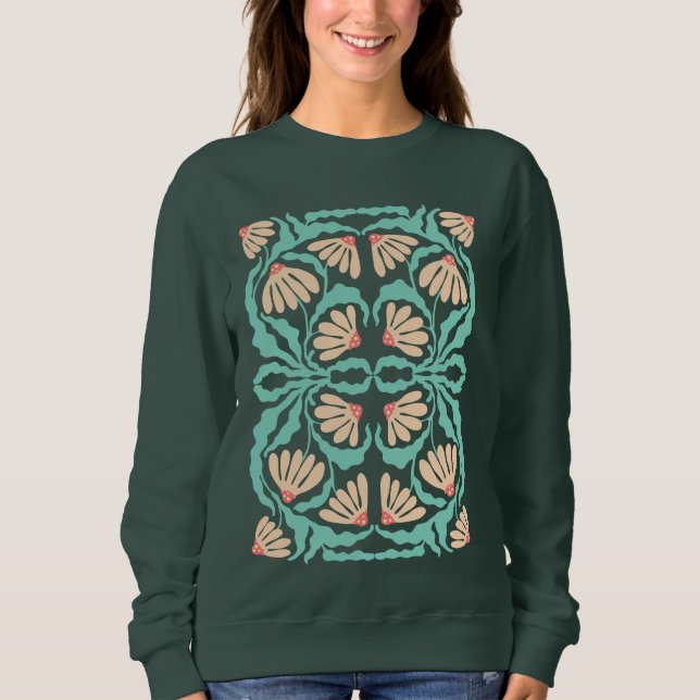 Retro Daisies Birth Flower April Sweatshirt (Vorderseite)