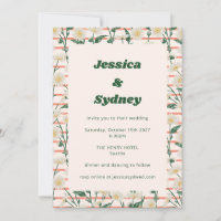 Retro Daisies Blumengarten Einzigartige Hochzeit