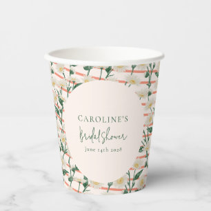 Retro Daisies Blumengrün Brautparty Custom Pappbecher