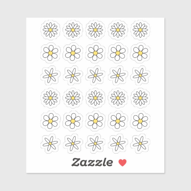 Retro Daisies Doodle Dekorative Mini-Blume Bujo Aufkleber (Blatt)