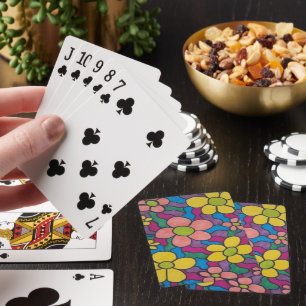 Retro Daisies farbenfrohe Printwerbung Spielkarten