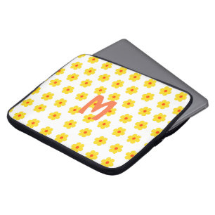 Retro Daisies Gelb, Orange und Weiß Laptopschutzhülle