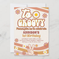 Retro Daisies Peace Sign Two Groovy 2. Geburtstag