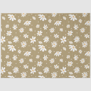 Retro Daisy 70er Green Floral Vintag Decoupage Seidenpapier