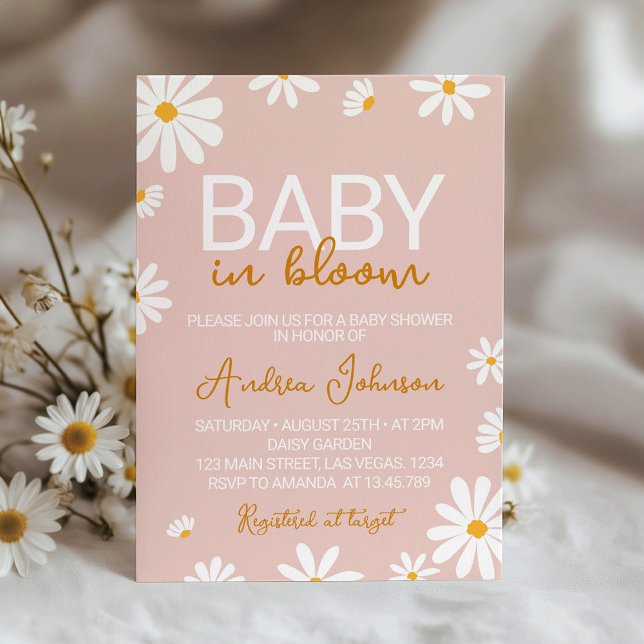 Retro Daisy Baby Shower Einladung (Von Creator hochgeladen)