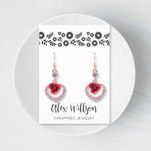 Retro Daisy Black and White Simple Floral Juwelen Visitenkarte