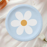 Retro daisy blass boho Teller<br><div class="desc">Retro inspiriert Baby Dusche Teller mit 70er Jahren Stil Gänseblumen und boho Schriftart und Farben.</div>