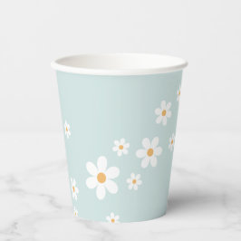 Retro Daisy Blue Baby Duschpapier Tassen Pappbecher