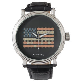 Retro Daisy Blume Flag 4. Juli Patriotic Armbanduhr