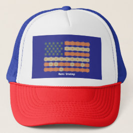 Retro Daisy Blume Flag 4. Juli Patriotic Truckerkappe