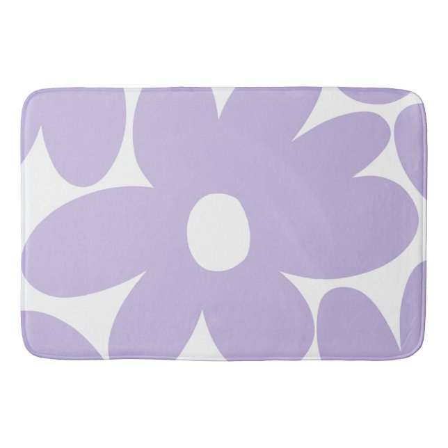 Retro Daisy Blume in Lavender #1 #floral #art Badematte (Vorderseite)