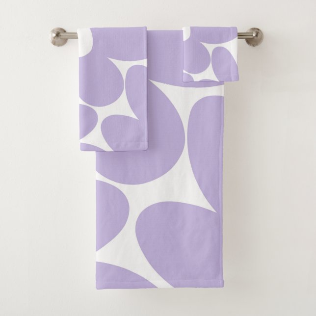 Retro Daisy Blume in Lavender #1 #floral #art Badhandtuch Set (Insitu)