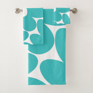 Retro Daisy Blume in Soft Turquoise #1 #floral  Badhandtuch Set