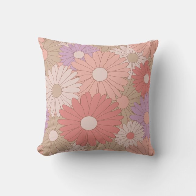 Retro-Daisy-Blume Kissen (Vorderseite)