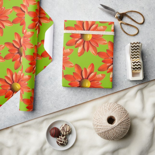 Retro Daisy Blume Spring Summer Garden Wedding Geschenkpapier (Kunsthandwerk)