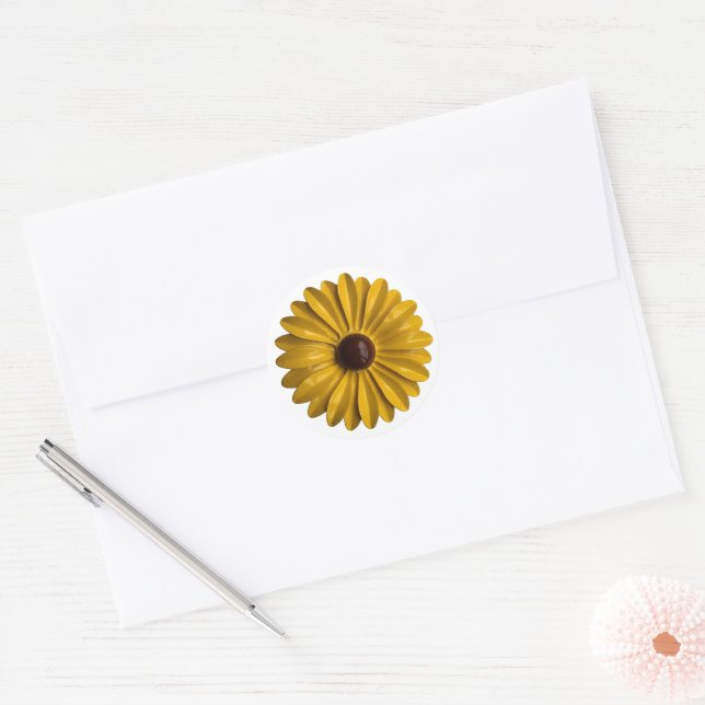 Retro Daisy Blume Spring Summer Garden Wedding Runder Aufkleber (Umschlag)