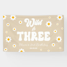Retro Daisy Blume Wild & Drei 3. Geburtstagsfeier 