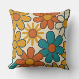 Retro-Daisy-Blumenmuster zum Muttertag  Kissen