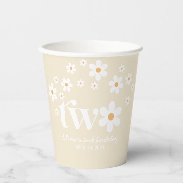 Retro daisy boho 2. pappbecher (Vorderseite)