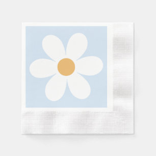 Retro daisy boho blau serviette