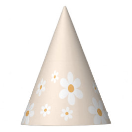 Retro daisy boho Creme Party Hat Partyhütchen