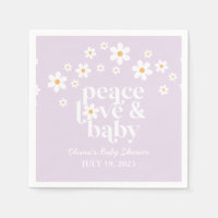 Retro Daisy boho Peace Liebe Baby Shower lilac