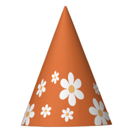 Retro daisy boho verbrannte orange Party Hat Partyhütchen