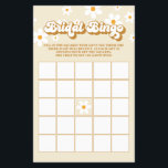 Retro Daisy Brautparty Bingo Flyer<br><div class="desc">Retro Daisy in bräunlichen und braunen Brautparty Bingo Spielkarte.</div>