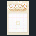 Retro Daisy Brautparty Bingo Flyer<br><div class="desc">Retro Daisy in bräunlichen und braunen Brautparty Bingo Spielkarte.</div>