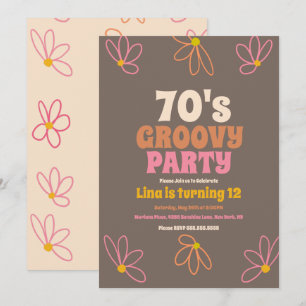  Retro-Daisy-Doodle-groovige-bohemian-Geburtstag   Einladung