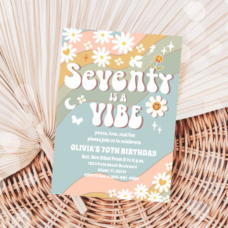 Retro-Daisy-Einladung zum 70. Geburtstag Einladung